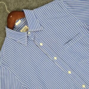J. Crew Shirtings Mens Small Blue White Stripe Button Down Long Sleeve Cotton